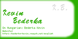 kevin bederka business card